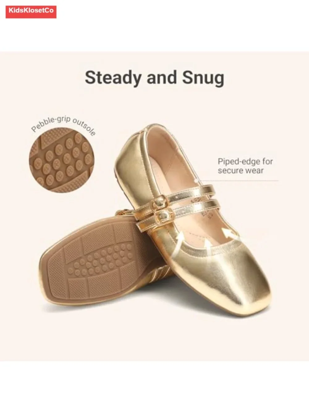 Girls Ballet Flats Mary Jane Dress Shoes with Flexible Sole, Memory Foam,